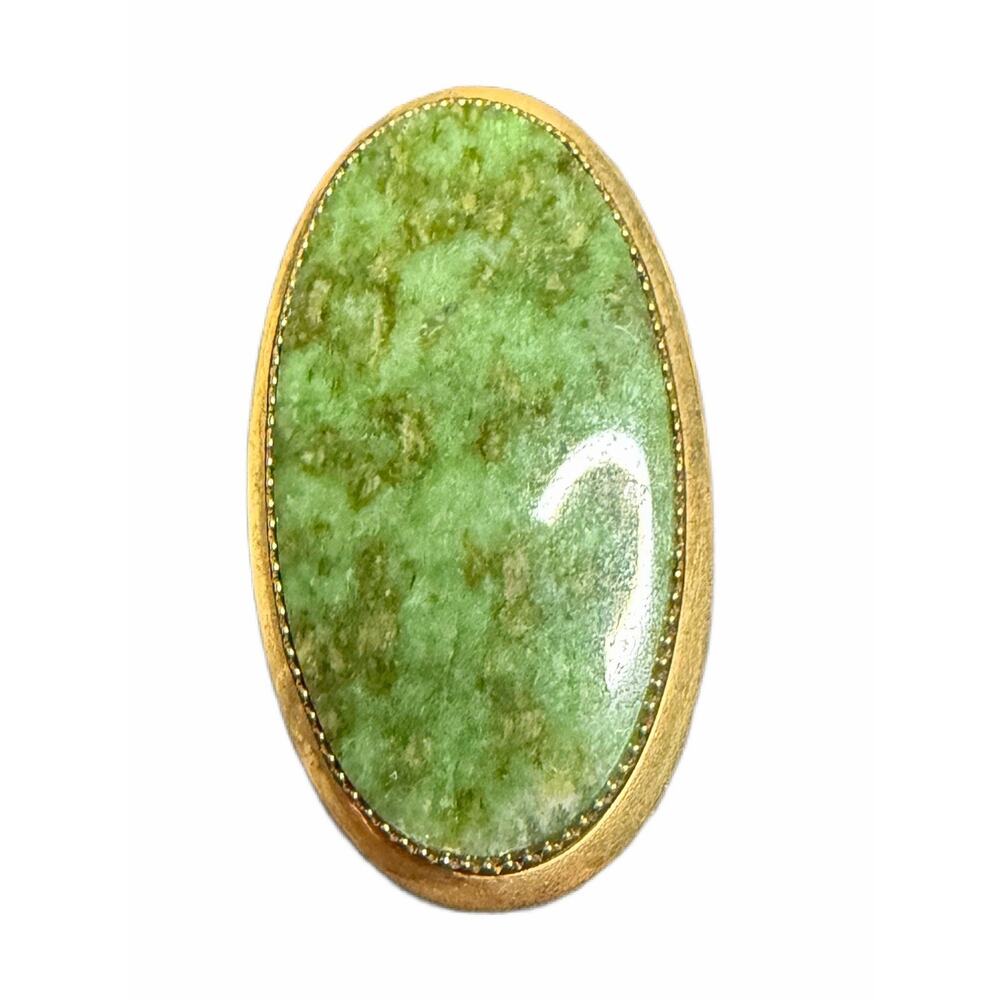 Gold Filled Bezel Set Jade Brooch Pendant. 1950s Era Catamore 1/20th 12K GF.